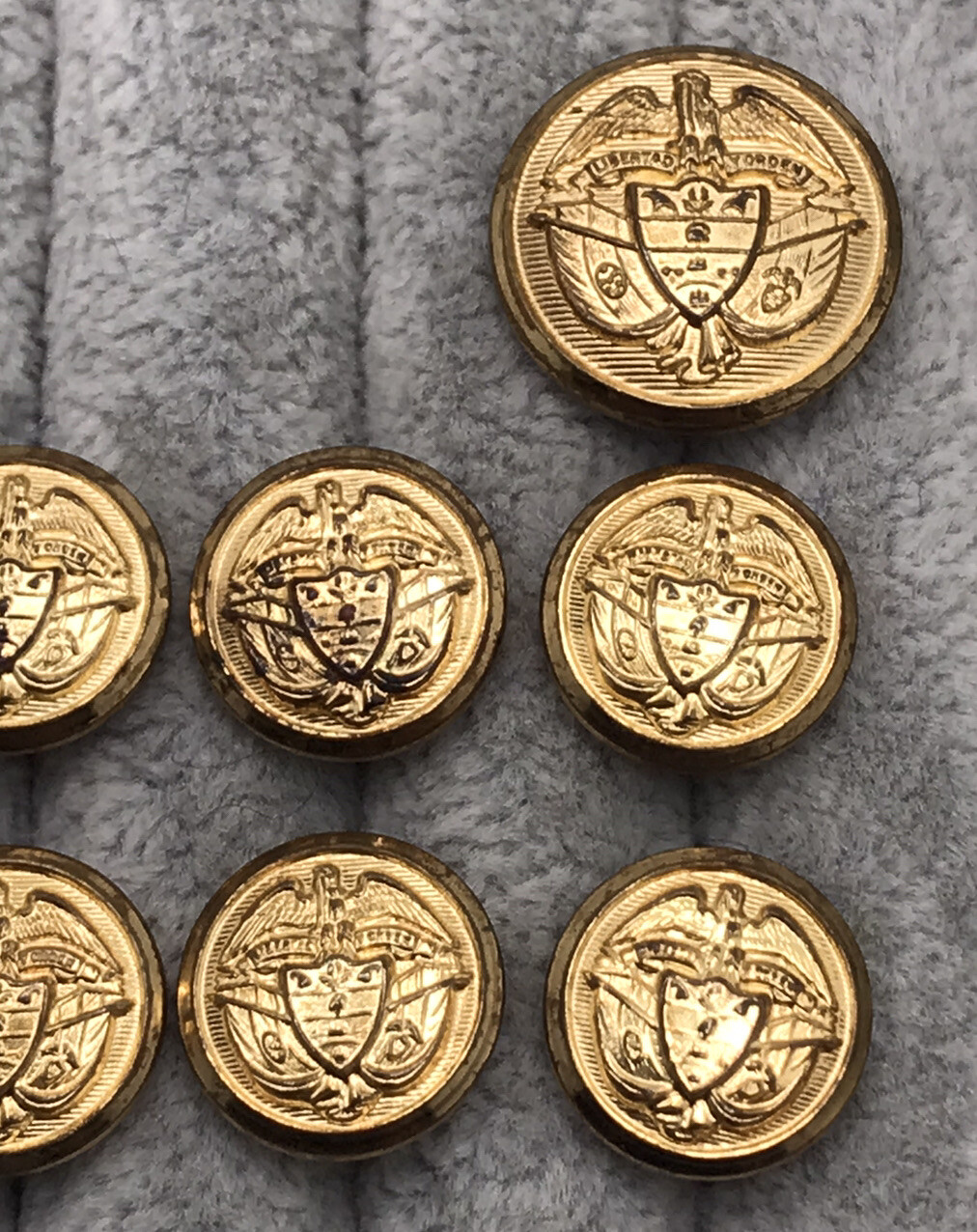 Men’s Blazer Jacket Button Set of 10 Gold-Tone LIBERTAD Y ORDEN Freedom & Order