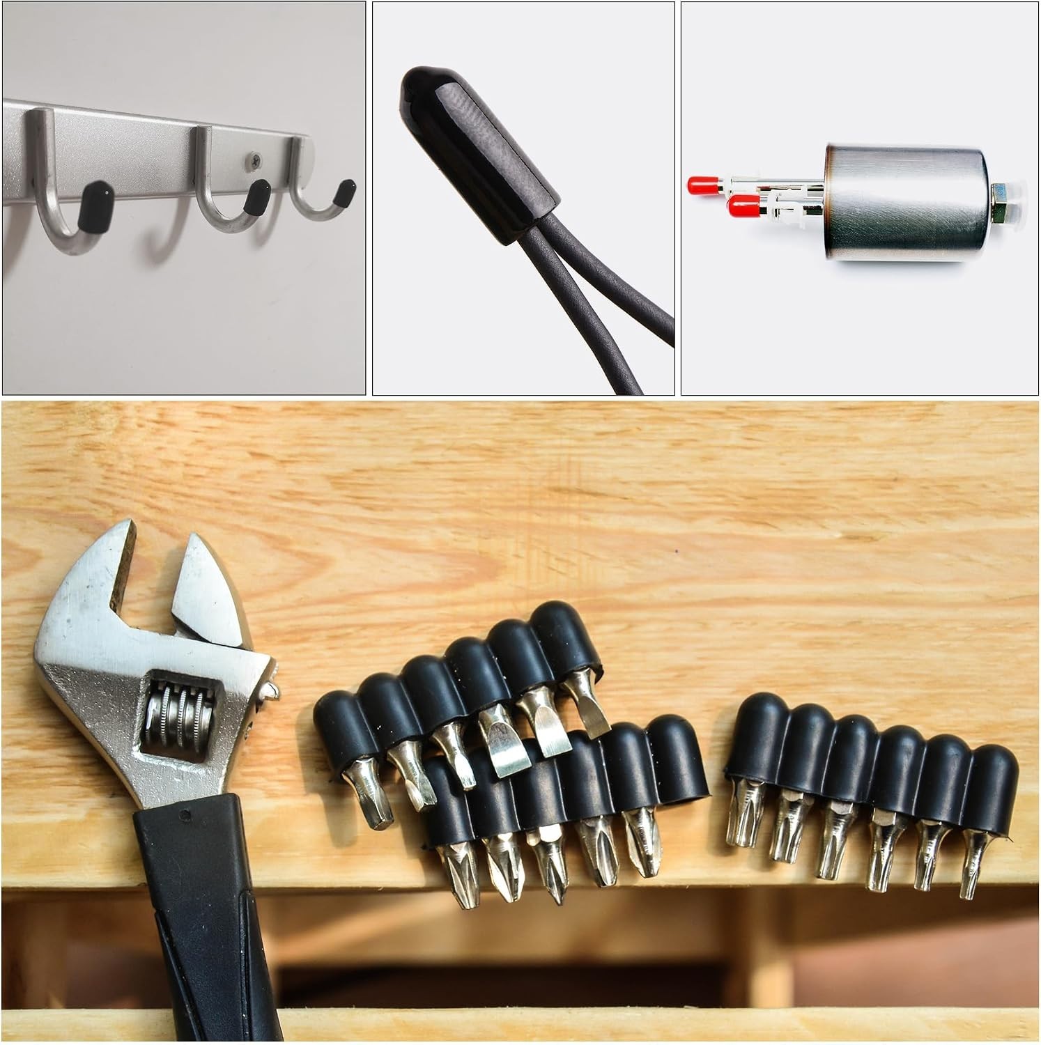 Versatile Black Vinyl Round End Caps (1/8″ to 1/2″) for Furniture Protection