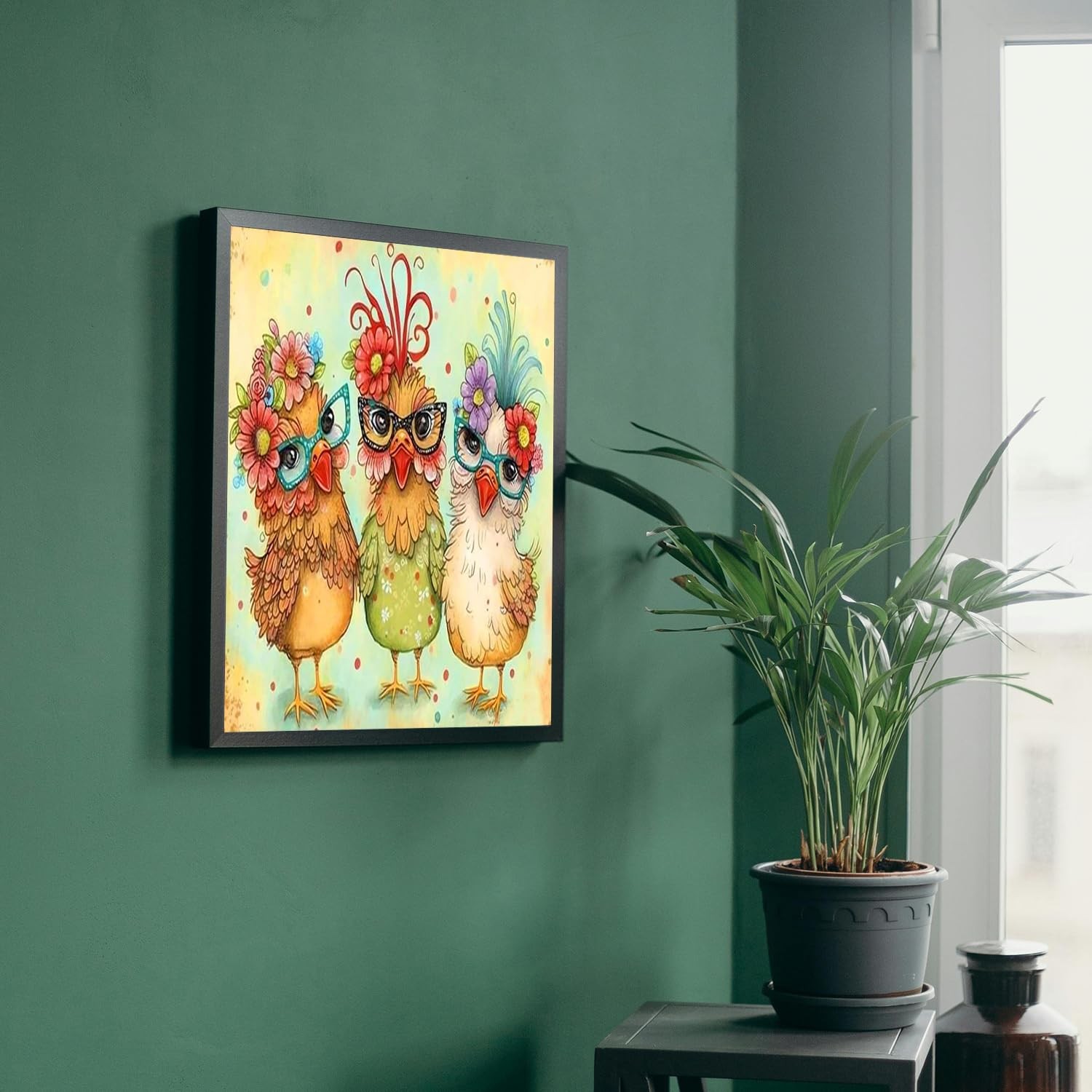 MBNTJHT Hen Chicken Stamped Cross Stitch Kits for 14X14inch, X24101