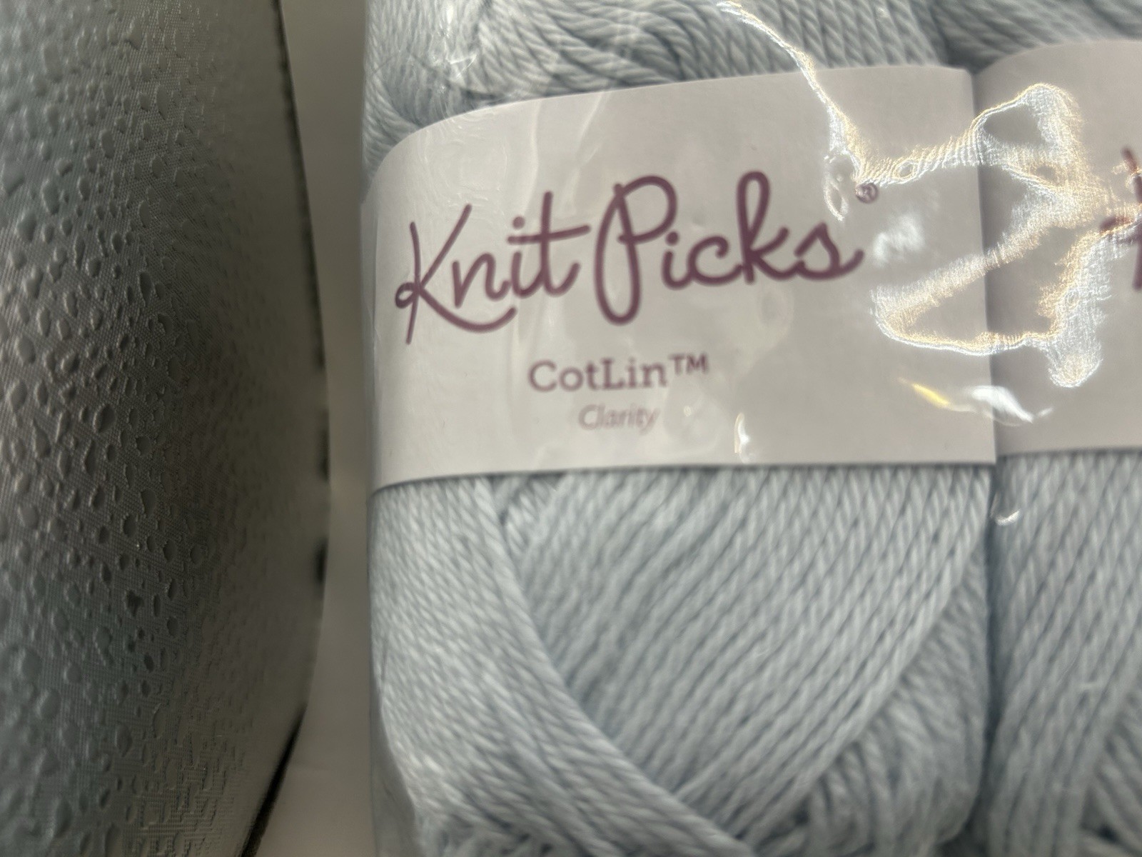Lot of 10 Skeins of Knit Picks CotLin Yarn in Clarity (same dye lot), Light Blue