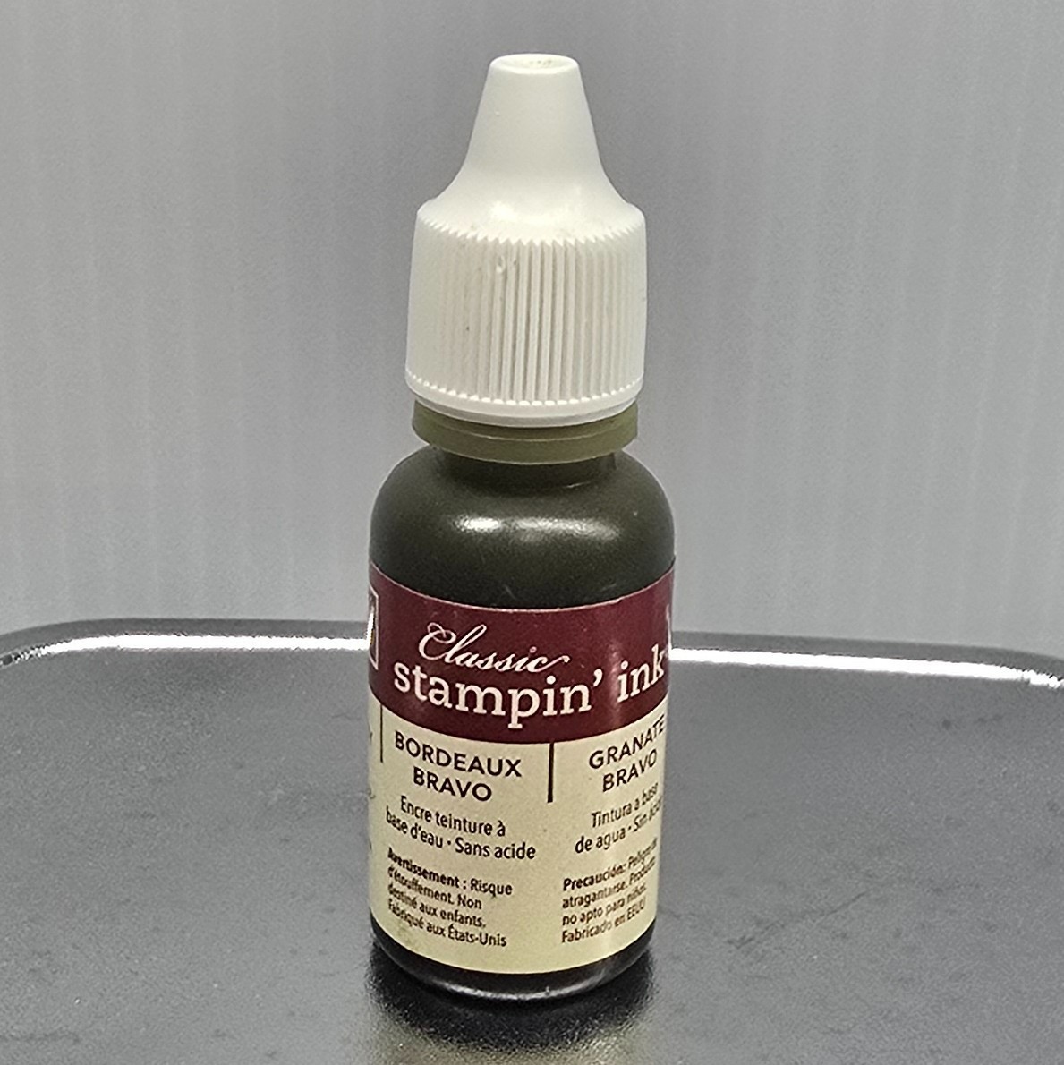 Stampin’ Up! BRAVO BURGANDY Classic Ink 0.5fl oz Refill Reinker – Retired NEW