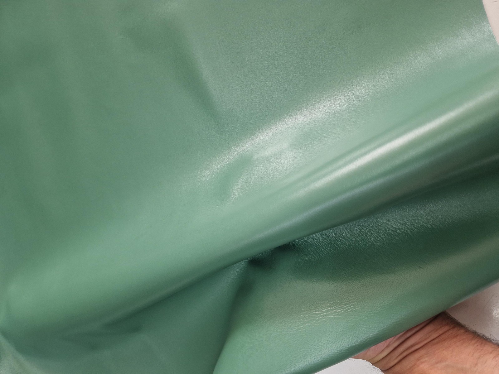 Sheep leather color viridian green, genuine Nappa lambskin leather for crafts