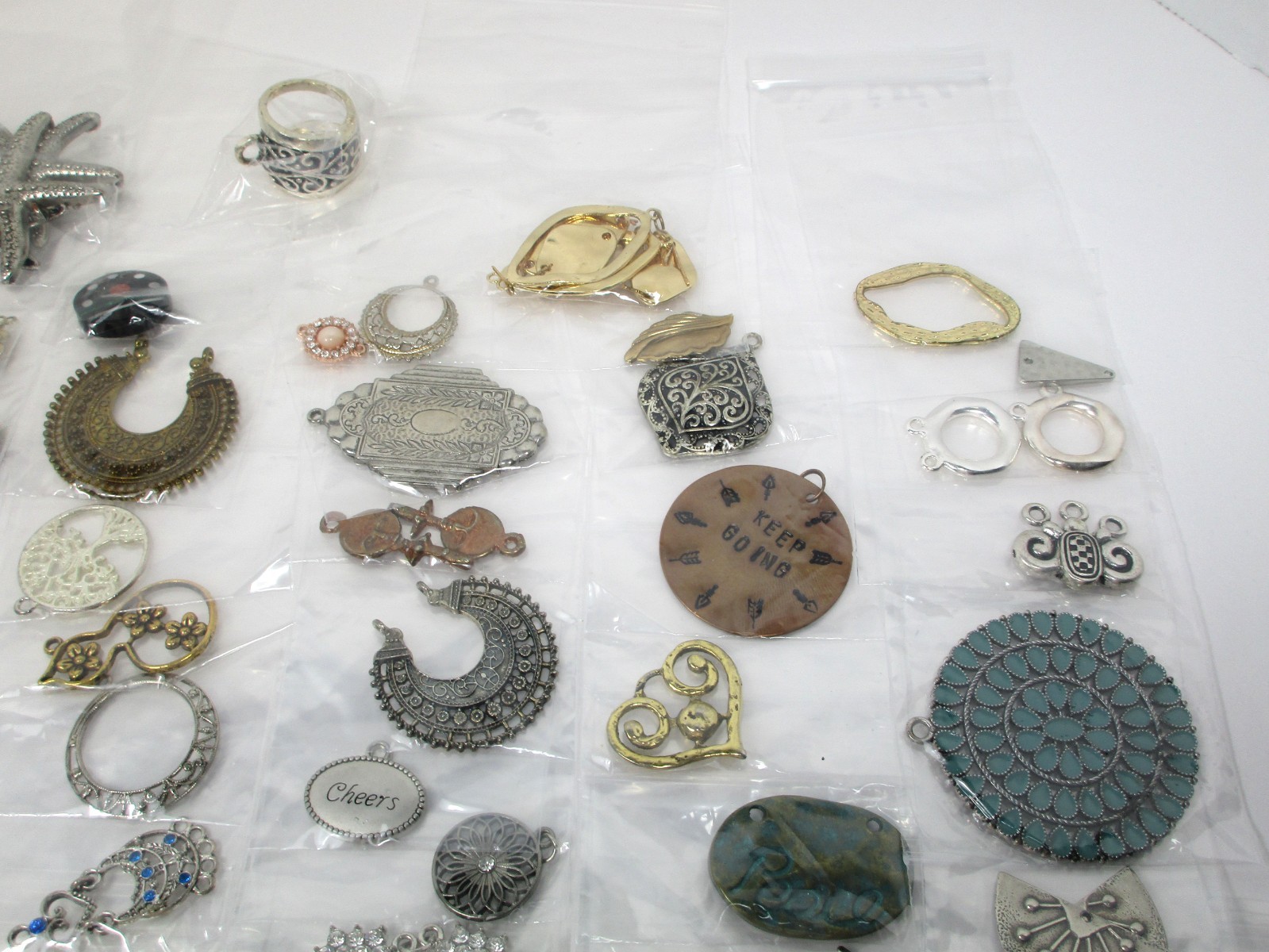 Bulk Lot – Jewelry Making Supplies – 1-1/2 lbs. Assorted Pendants & Findings