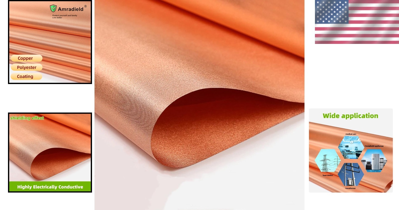 Golden Copper Polyester Fabric 39″x43″ – Privacy & Data Theft Shield