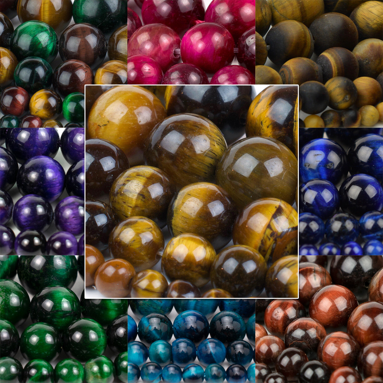 Natural Tiger Eye Beads Round 15” Strand Jewelry Making 4mm 6mm 8mm 10mm 12mm