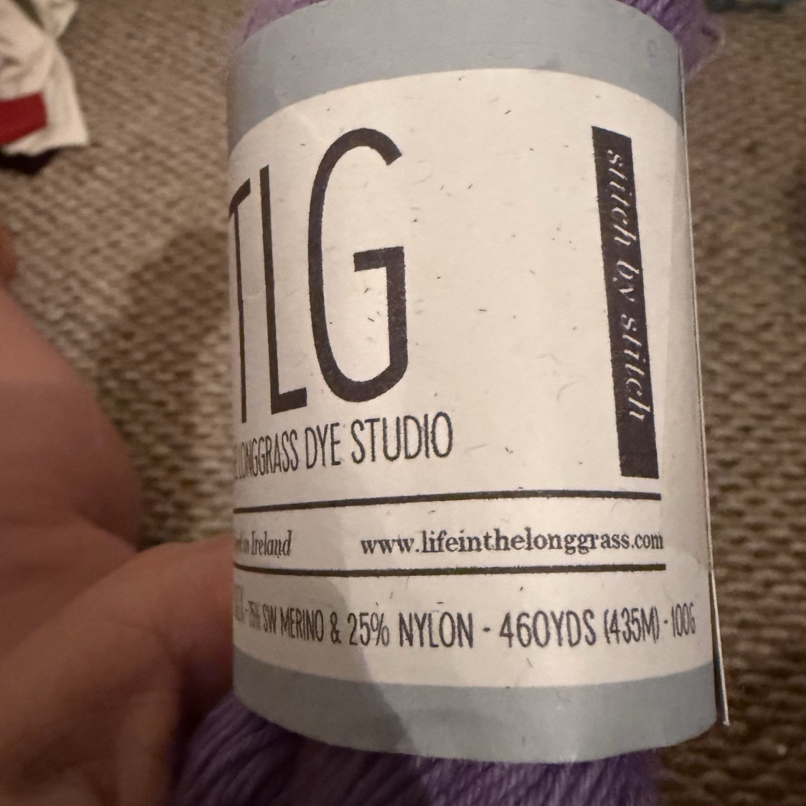 Litlg Yarn Fine Sock Hand Dyed Merino Nylon Purple Linen 460yds 100g