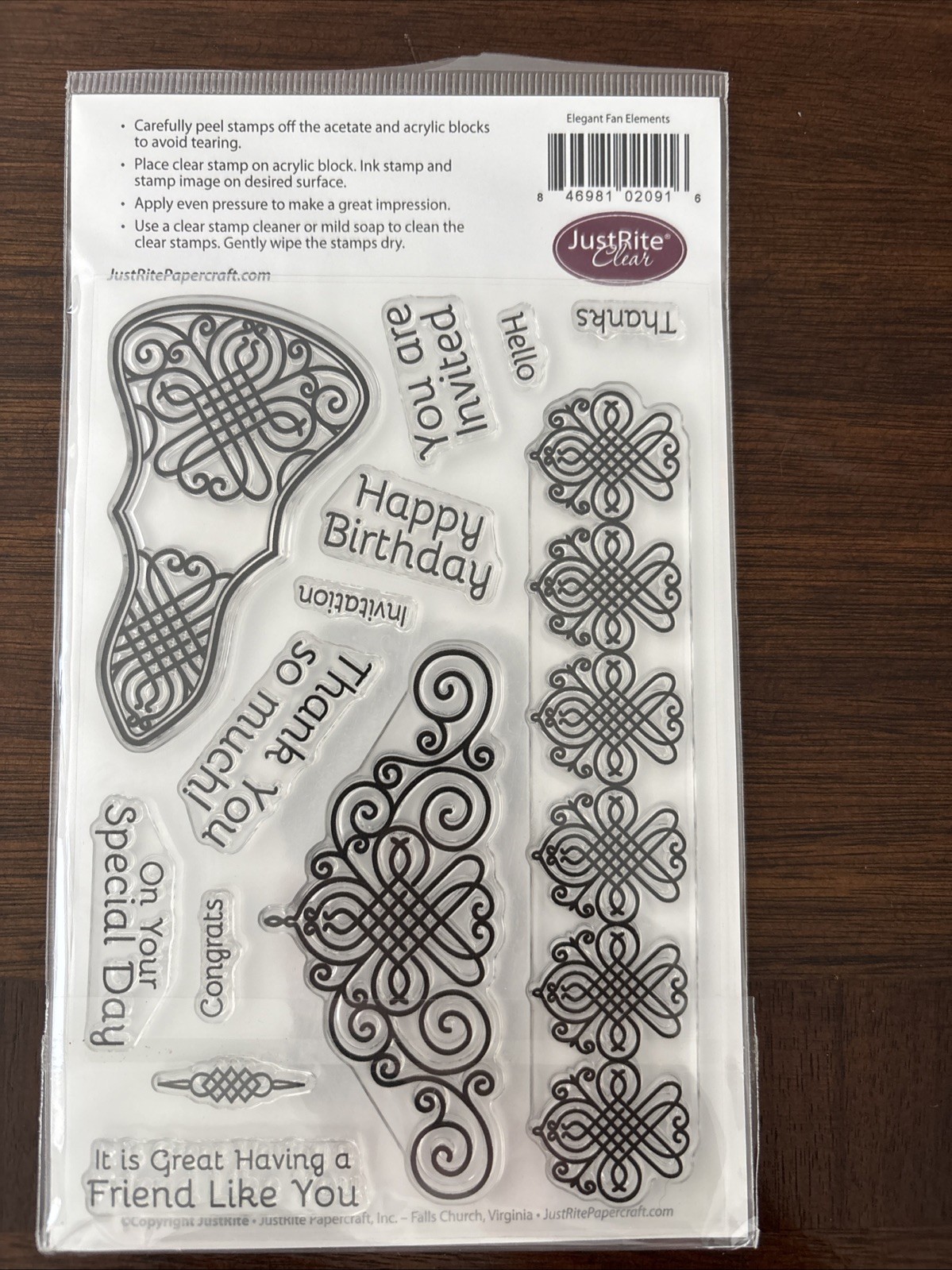 justrite stamp Clear Elegant Fan Elements