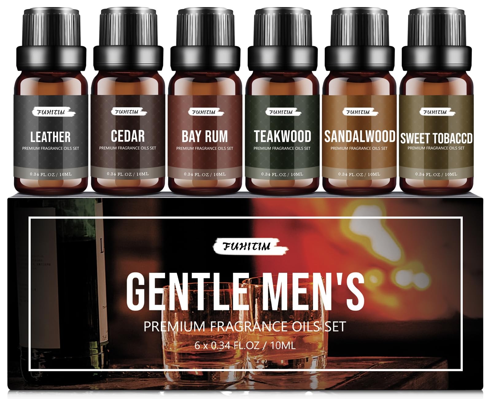 FUHITIM Fragrance Oil Gentlemen’s Set, Scented for 0.34 Fl Oz (Pack of 1)