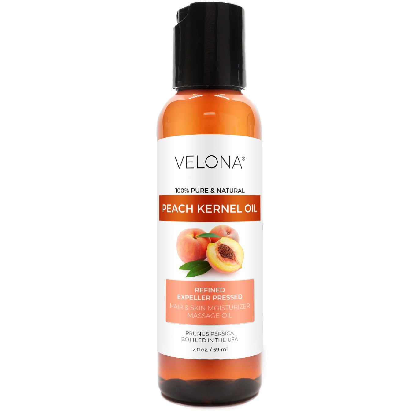 Peach Kernel Oil By Velona 2oz-7lb Refined Expeller pressed Skin, Hair Body Face