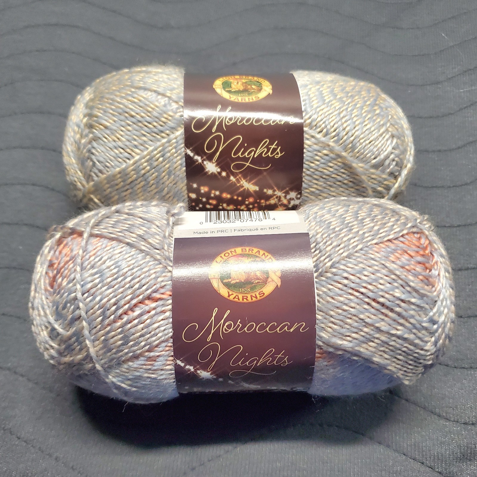 Lion Brand Moroccan Nights Yarn “Jasmine” 302 16735 Sparkle Retired #3 3.5oz 2pk