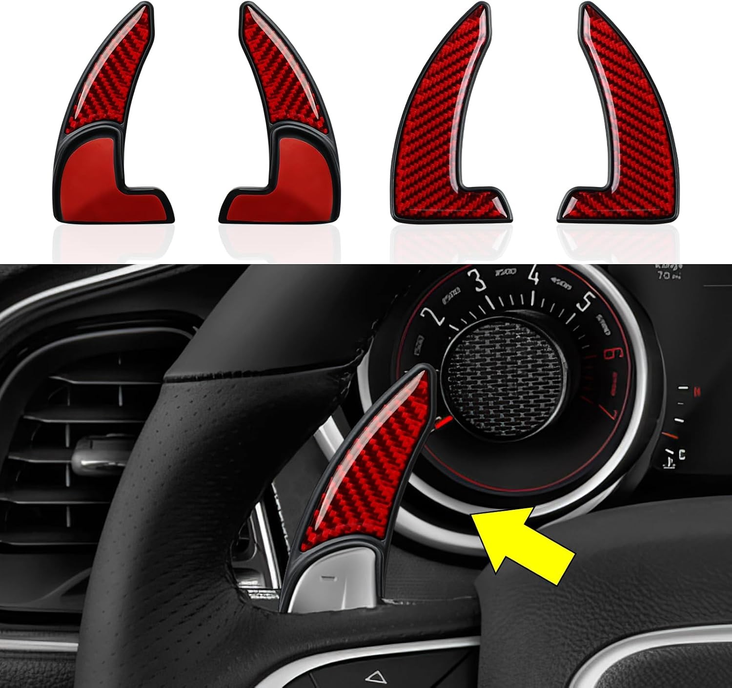 Steering Wheel Shift Paddles for 2015-2024 Dodge Challenger Charger Durango