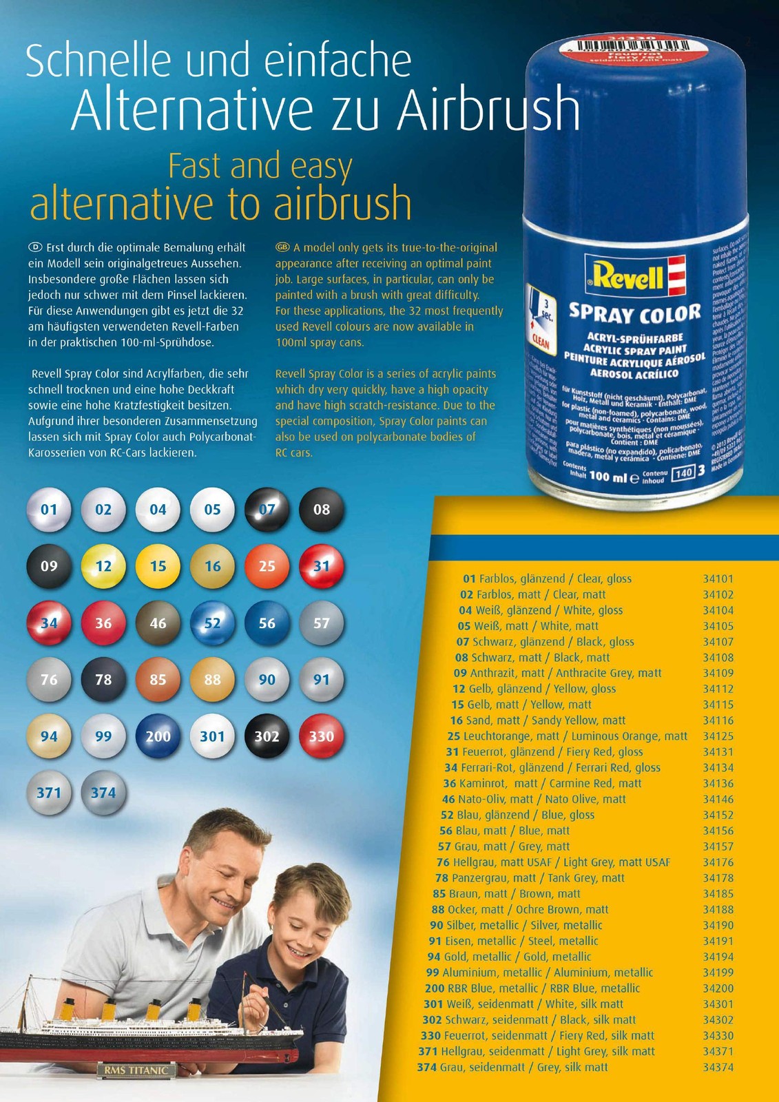 Revell 34101 Clear Gloss Spray Colour Paint 100ml