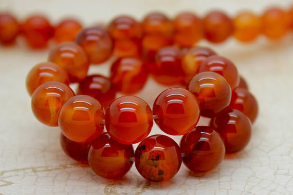 Carnelian Smooth Round Natural Sphere Ball Gemstone Beads (4mm 6mm 8mm 10mm)