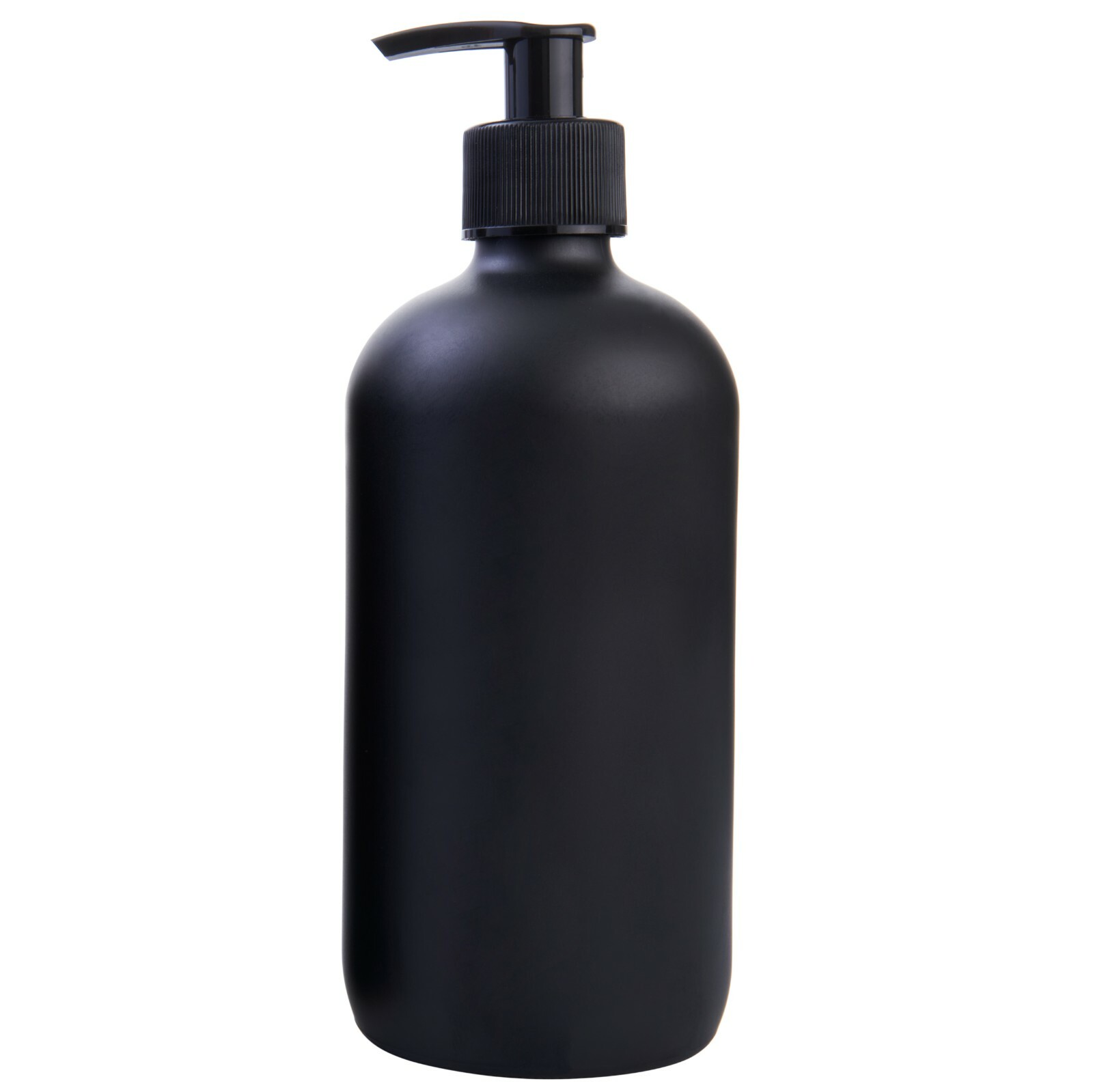 Black Coated 16oz Boston Round Glass Bottle- 2 Pack