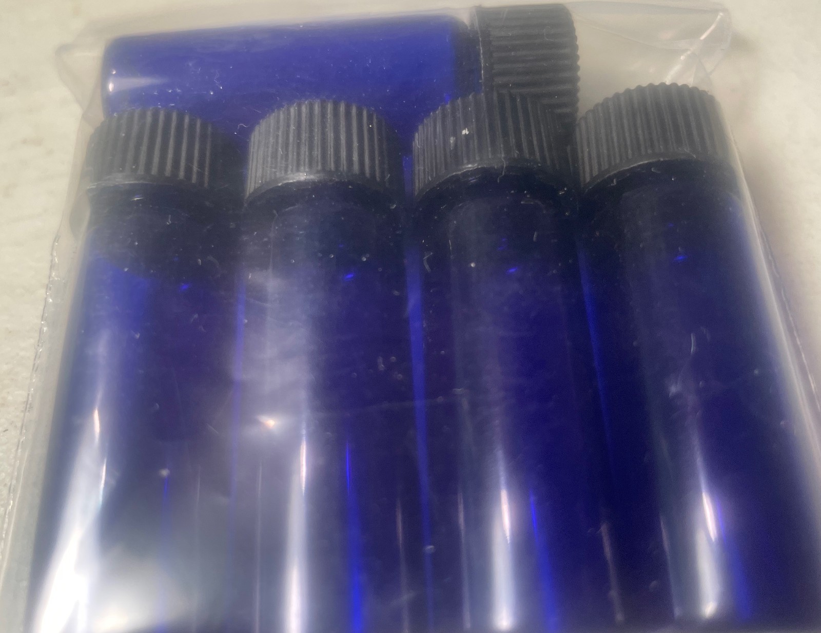 40 small 1 dram glass bottles blue green amber clear ⅛ oz 3.7mL colors 10 each