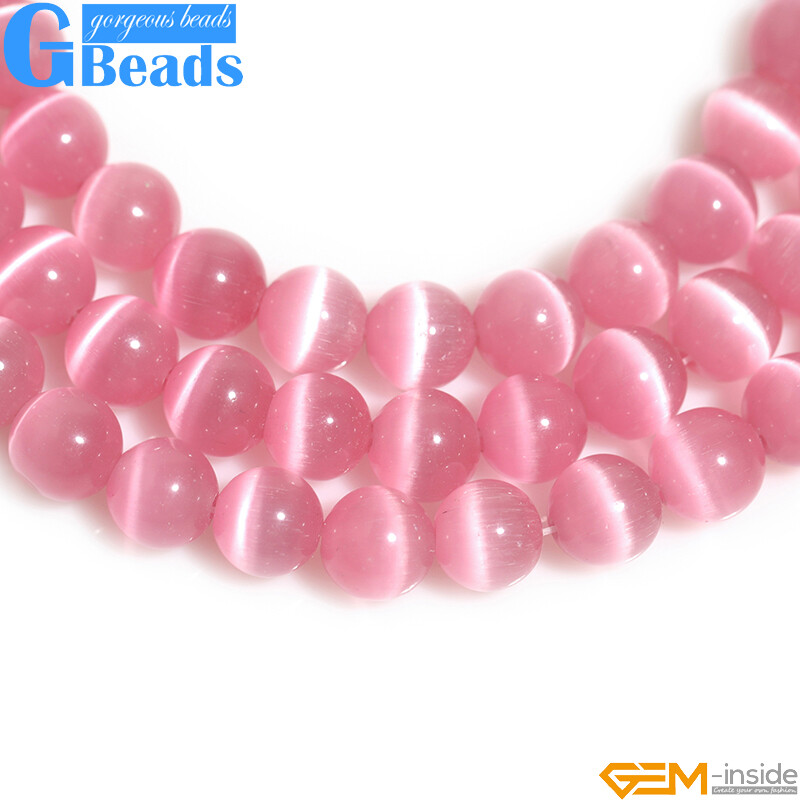 Assorted Colors Lab Created Cat’s Eye Round Beads Free Shipping Strand 14″