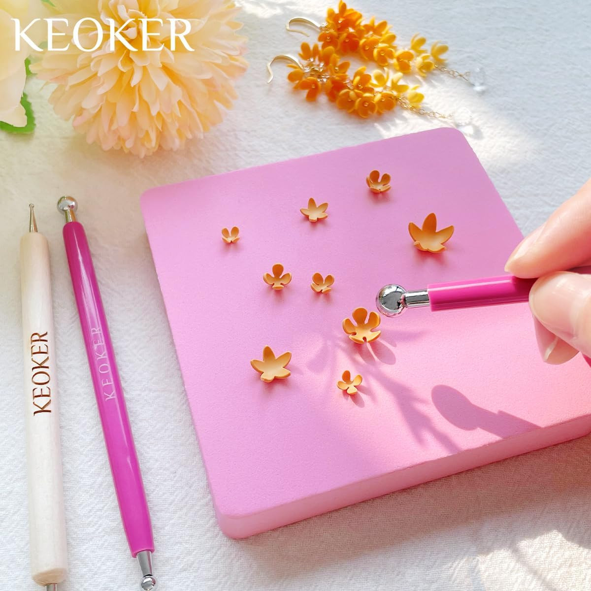 Spring Polymer Clay Cutters Set – 12 Flower Shapes for Earring Making