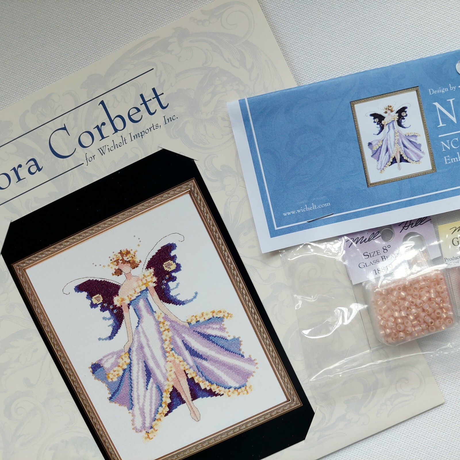 Nora Corbett Cherry Blossom Cross Stitch Chart and Embellishment Pack NC169