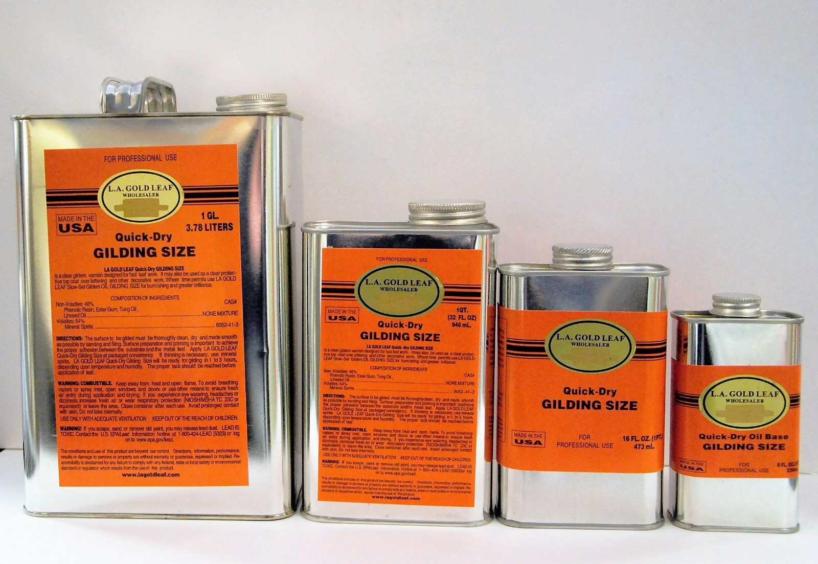 L.A. GOLD LEAF – Quick-Dry Gilding Size/ Oil Base -Bulk Sale !
