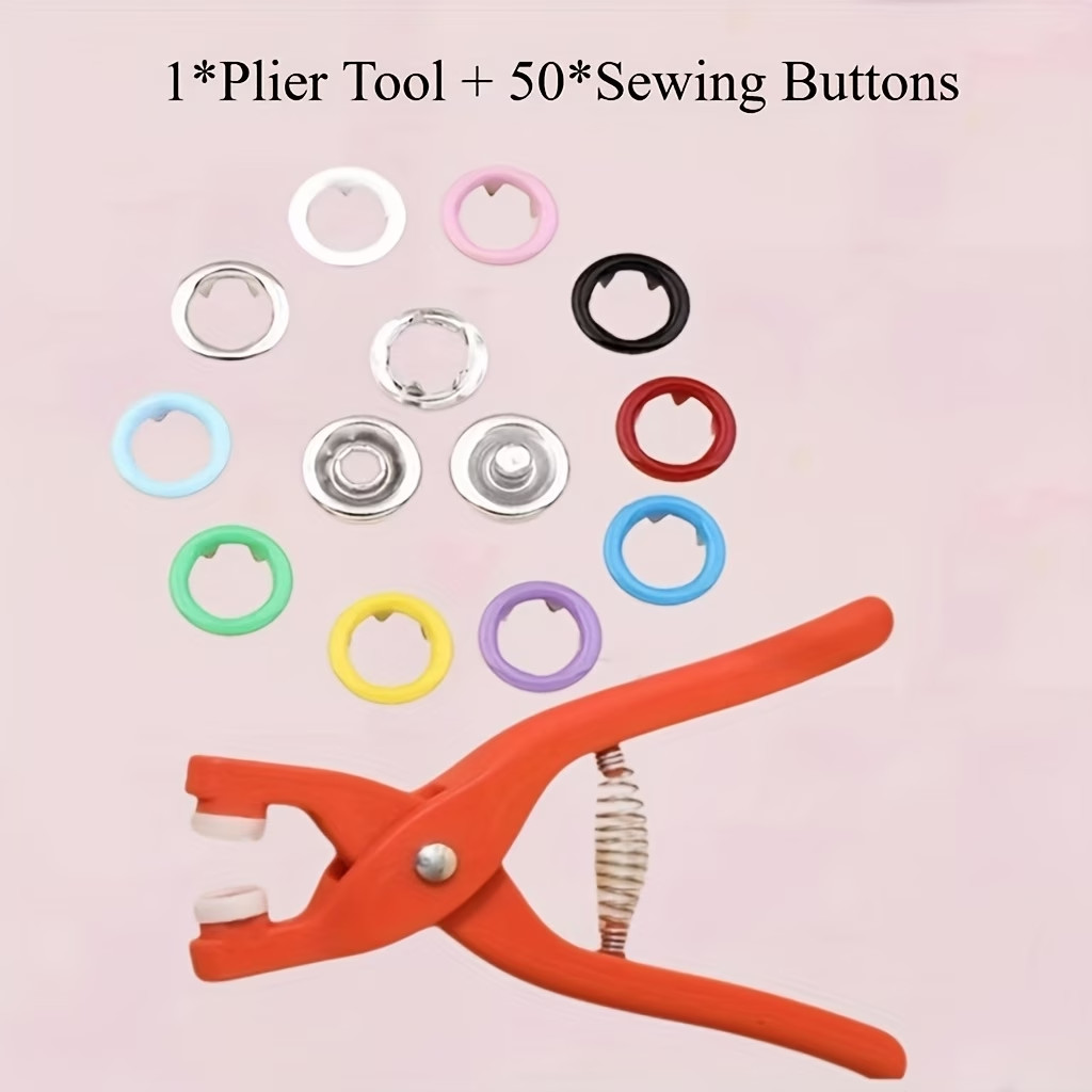 Snap Fastener Kit w/ Pliers – 200 Colorful Metal Snaps for Crafts & Sewing