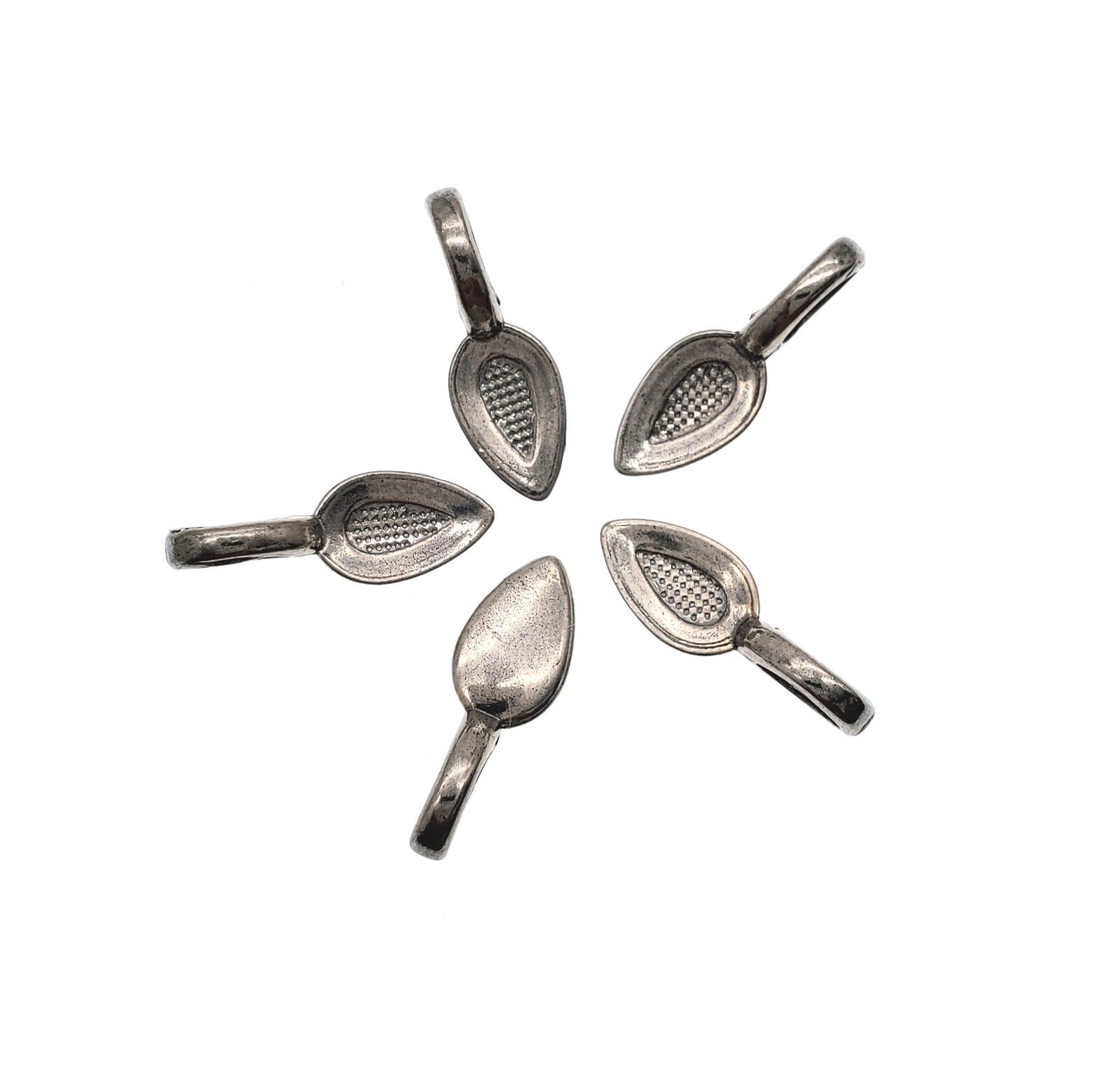 Gunmetal Glue On Bails -Medium (Qty 10) Alloy Ships from WI, USA (348-GM)