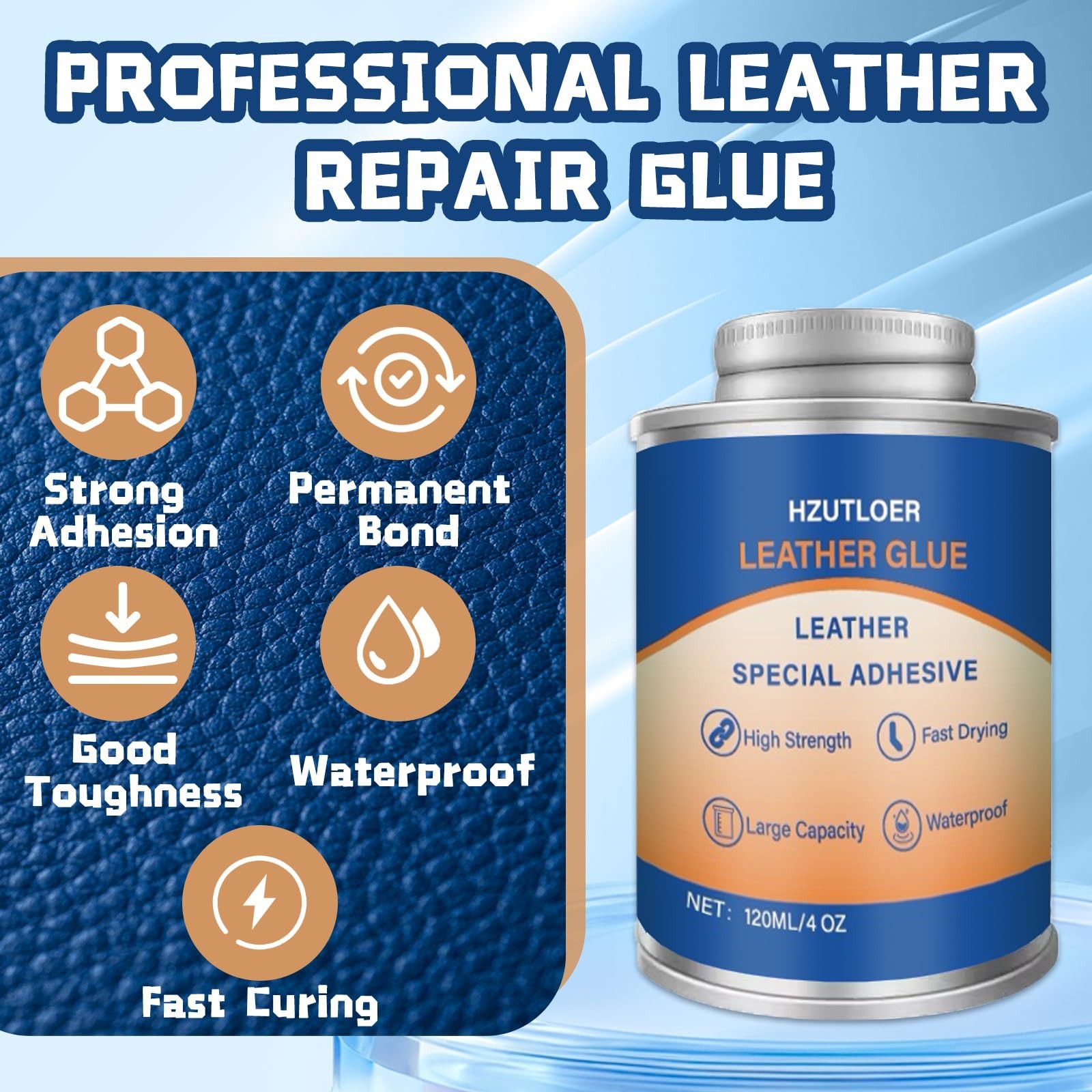 Hzutloer Leather Adhesive,120ML Leather Repair Glue Cement,Super Glue with Br…