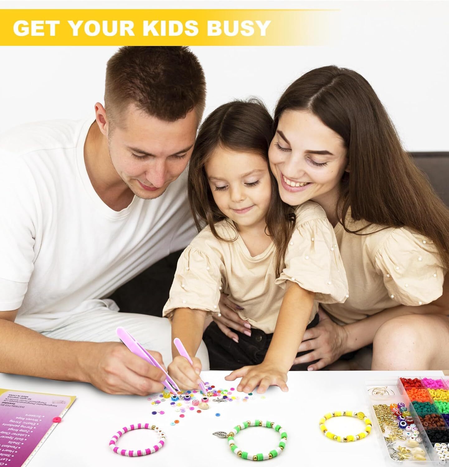 Dowsabel Clay Beads Kit 5000pcs DIY Jewelry Making Set for Kids Ages 6-13 Gift