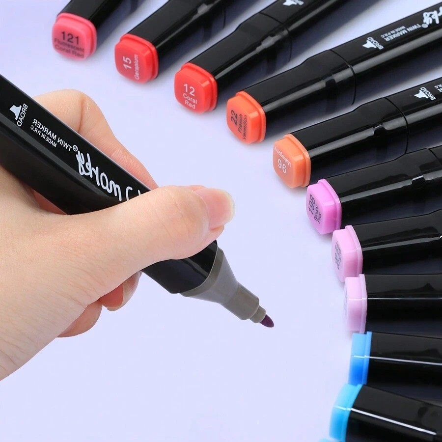40-168 Colors Alcohol Markers Set | Dual Tip Professional Art Sketch Pens
