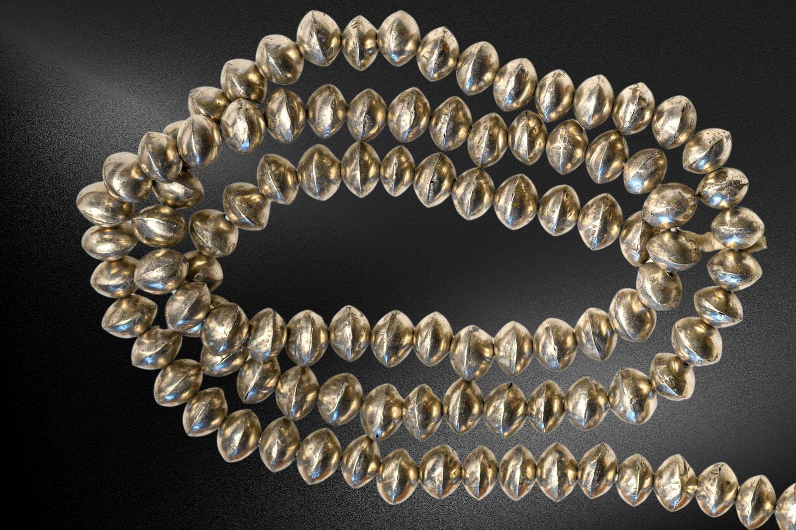Small Saucer Bi-cone Beads from Mali, Silver Alloy (12x9mm) VB_0181