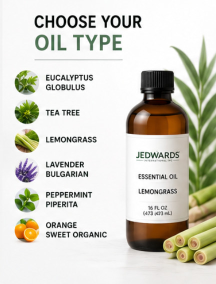 Jedwards Essential Oils Eucalyptus Tea Tree Lavender Peppermint Choose Type Size