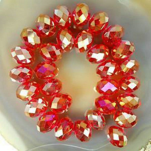 1pc Glass Crystal Beads Rondelle Jewelry Pendant Spacer Necklace Bracelet 15inch
