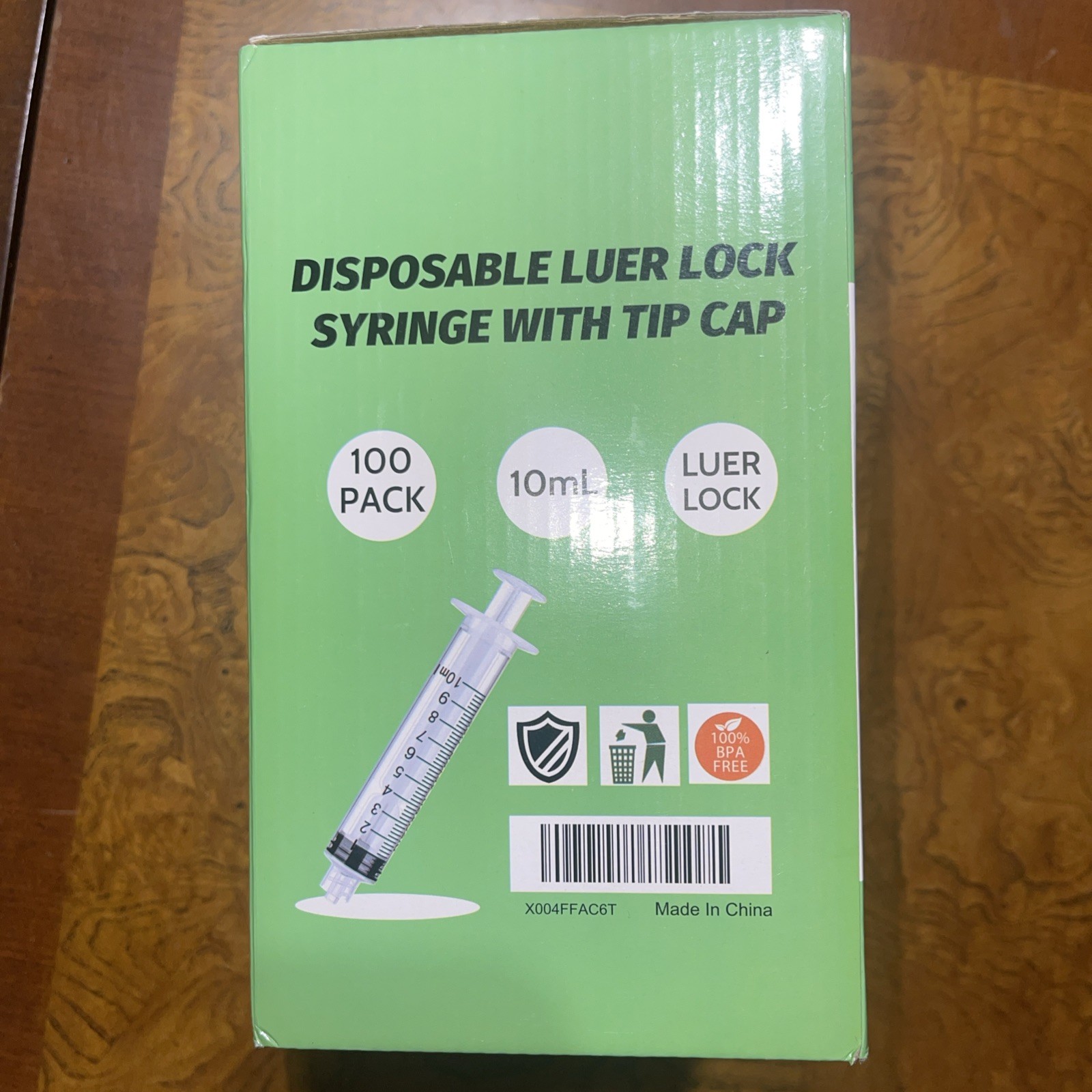 10cc 10ml INDUSTRIAL SYRINGES WITH BLACK TIP CAPS LUER LOCK CAPS 100 PC