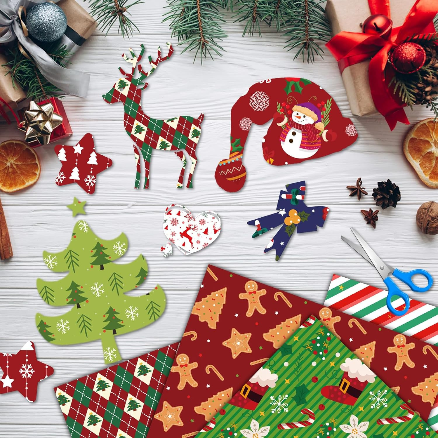 24 Sheets Christmas Scrapbook Paper 12X12 Double Sided Pattern Paper