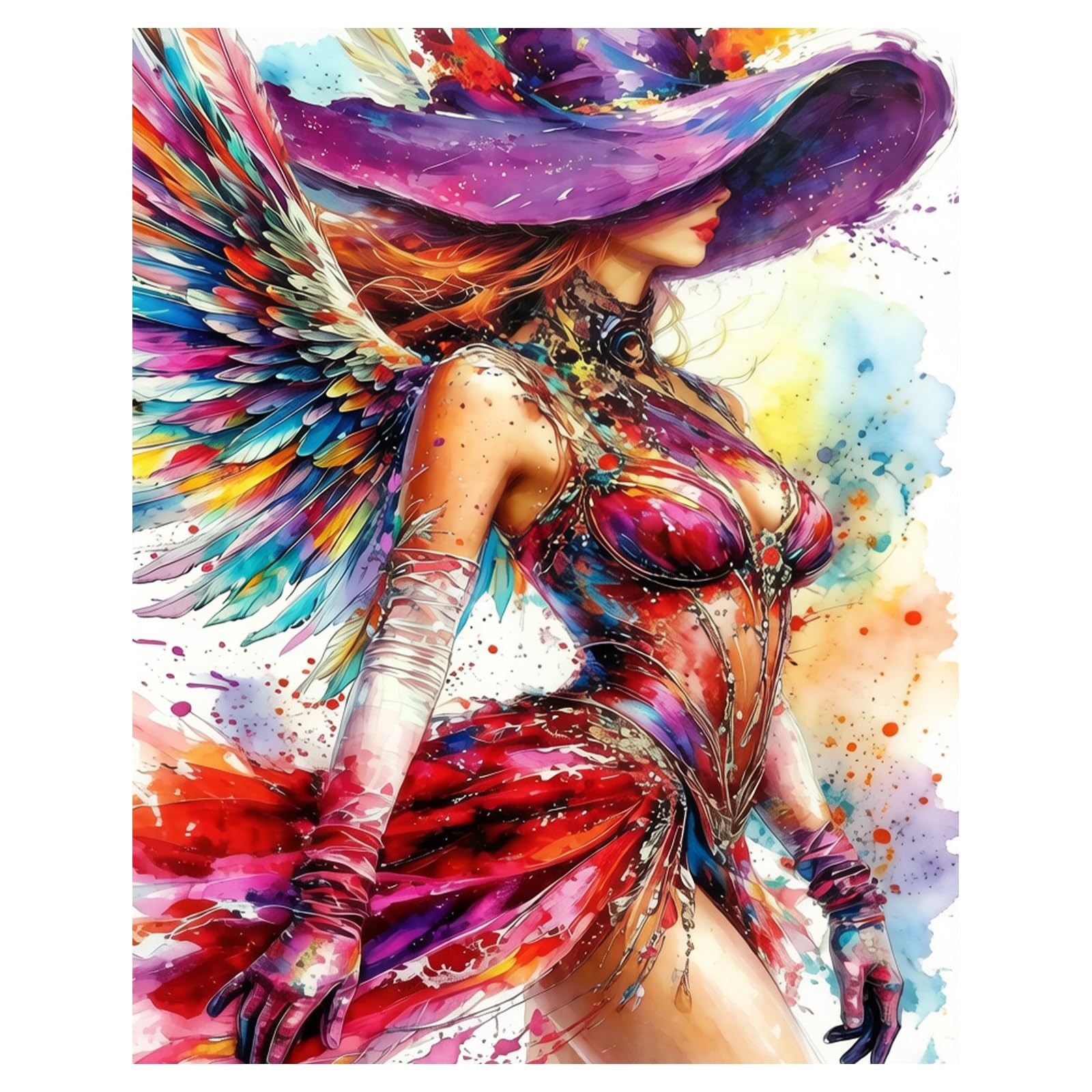 Colorful Woman Paint By Numbers Vibrant Abstract Female Portrait Full Wall