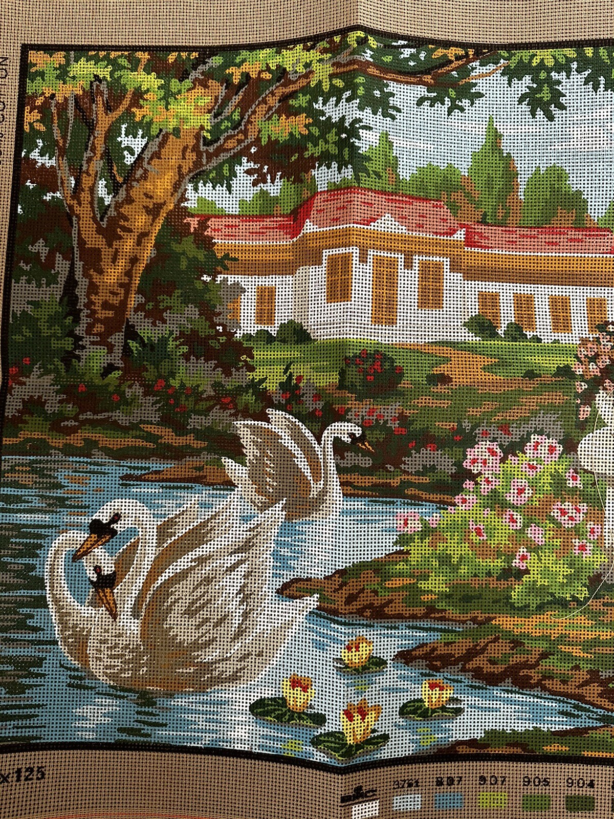 Printed needlepoint Tapestry Gobelin L Terrace Date Canvas Only 60×125 Cm