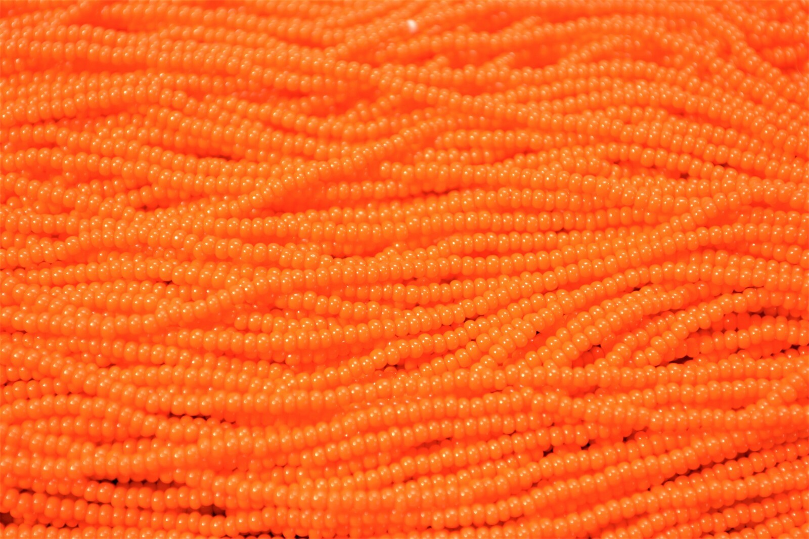 Opaque Orange PRECIOSA® Czech glass 11/0 seed beads, 1 Hank/12 strands