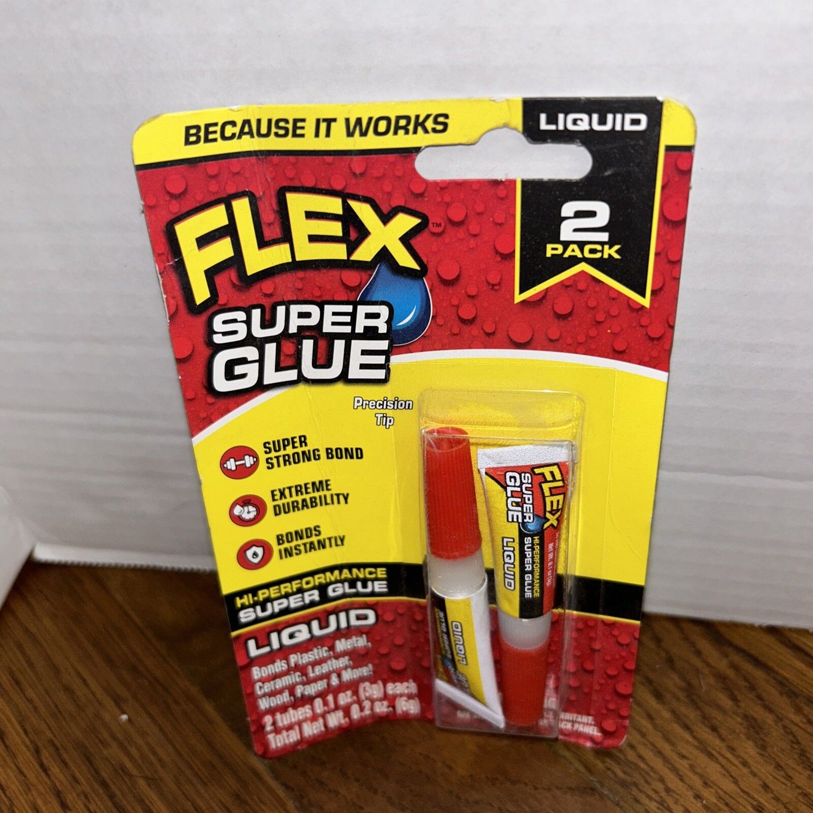 Flex Seal Liquid Flex Super Glue High Strength Super Glue 2 Pack 3G Tubes