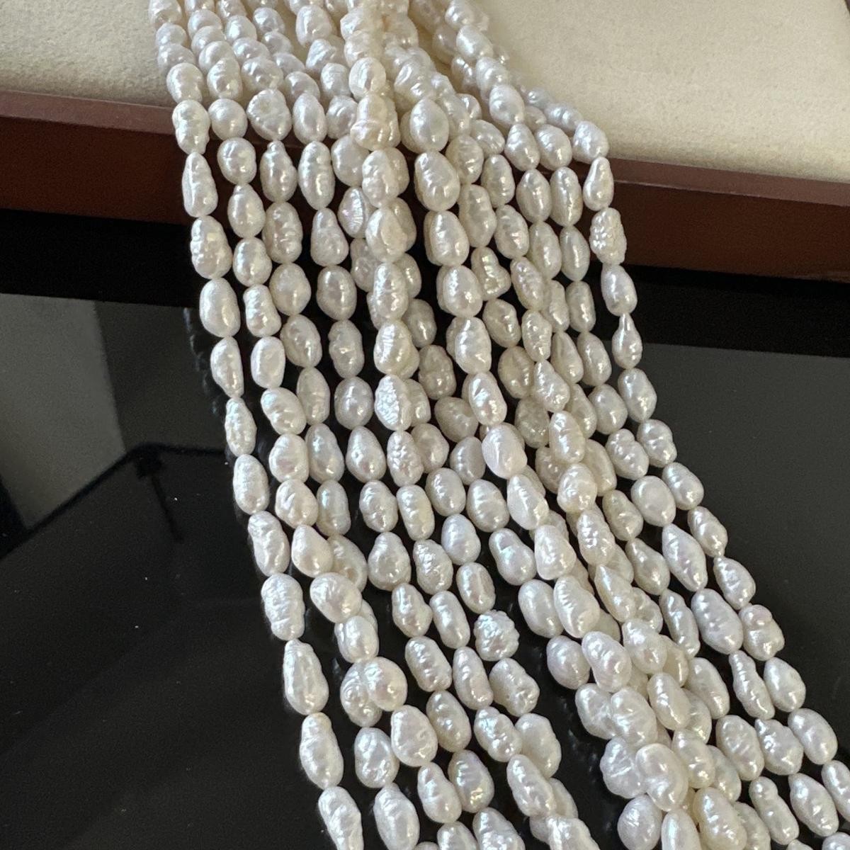 4.5-5.5mm Natural Freshwater Pearl Beads Baroque Irregular Strand Jewelry Making