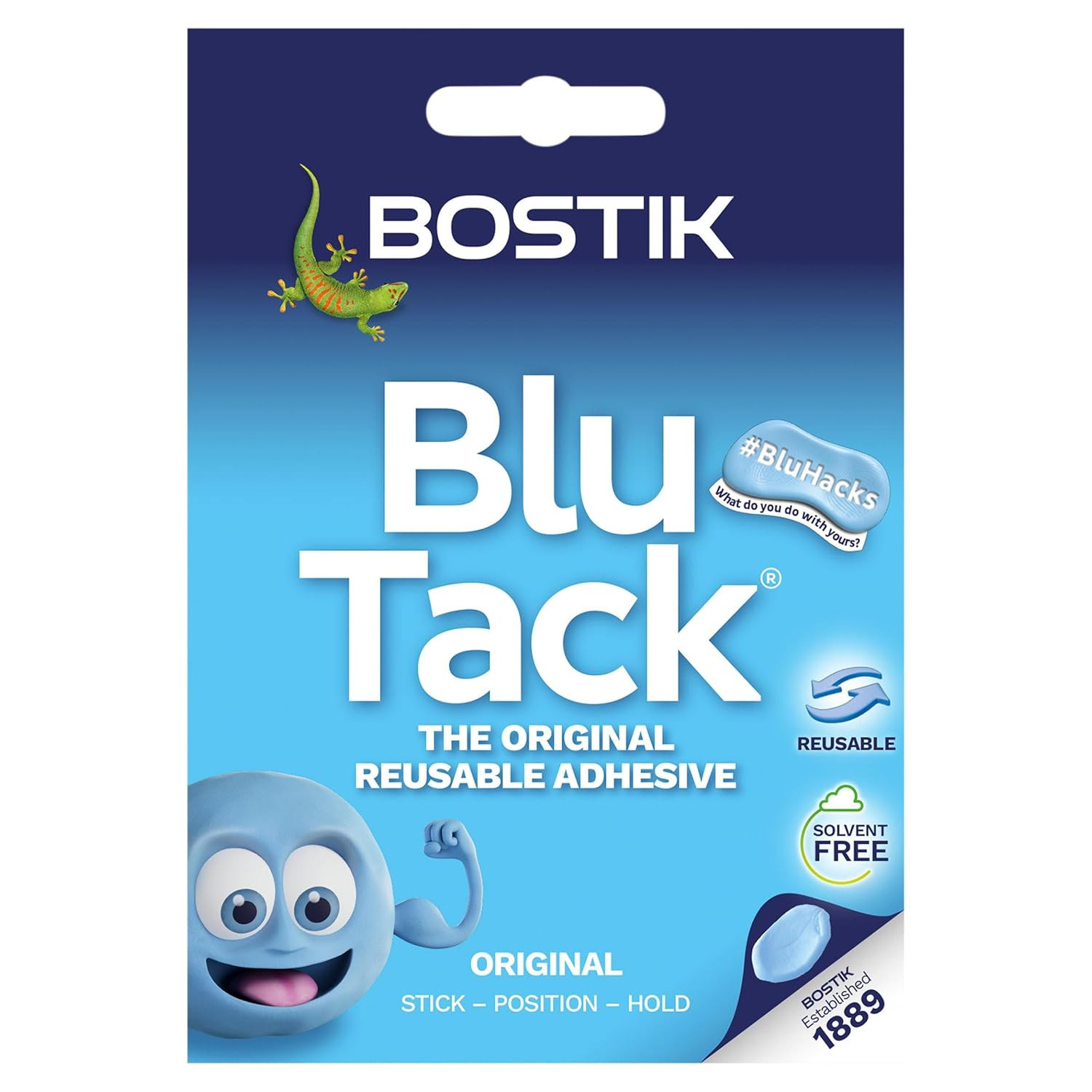 Blu Tack, Multipurpose Reusable Adhesive, Clean, Safe & Easy to Use, Non-Toxic,