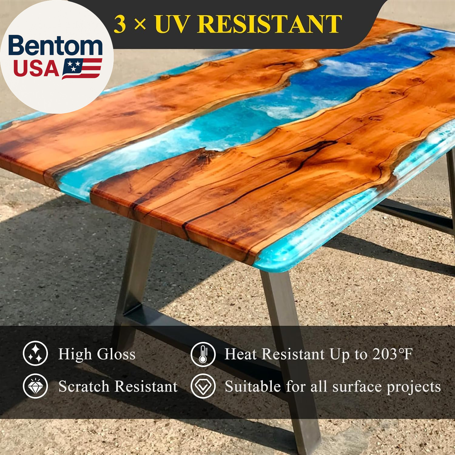 1 Gallon 3× UV Resistant Epoxy Resin Kit – Ultra Clear Non-Yellowing Formula for