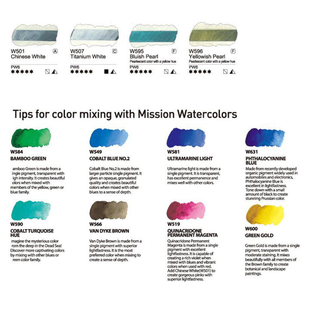 Mijello Mission Gold Watercolor 126 Individual Colors in 15ml Tube – New Release