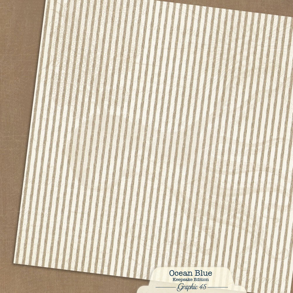 Graphic 45 OCEAN BLUE (12 Sheets) 12×12 Paper Collection *Keepsake Edition* Set