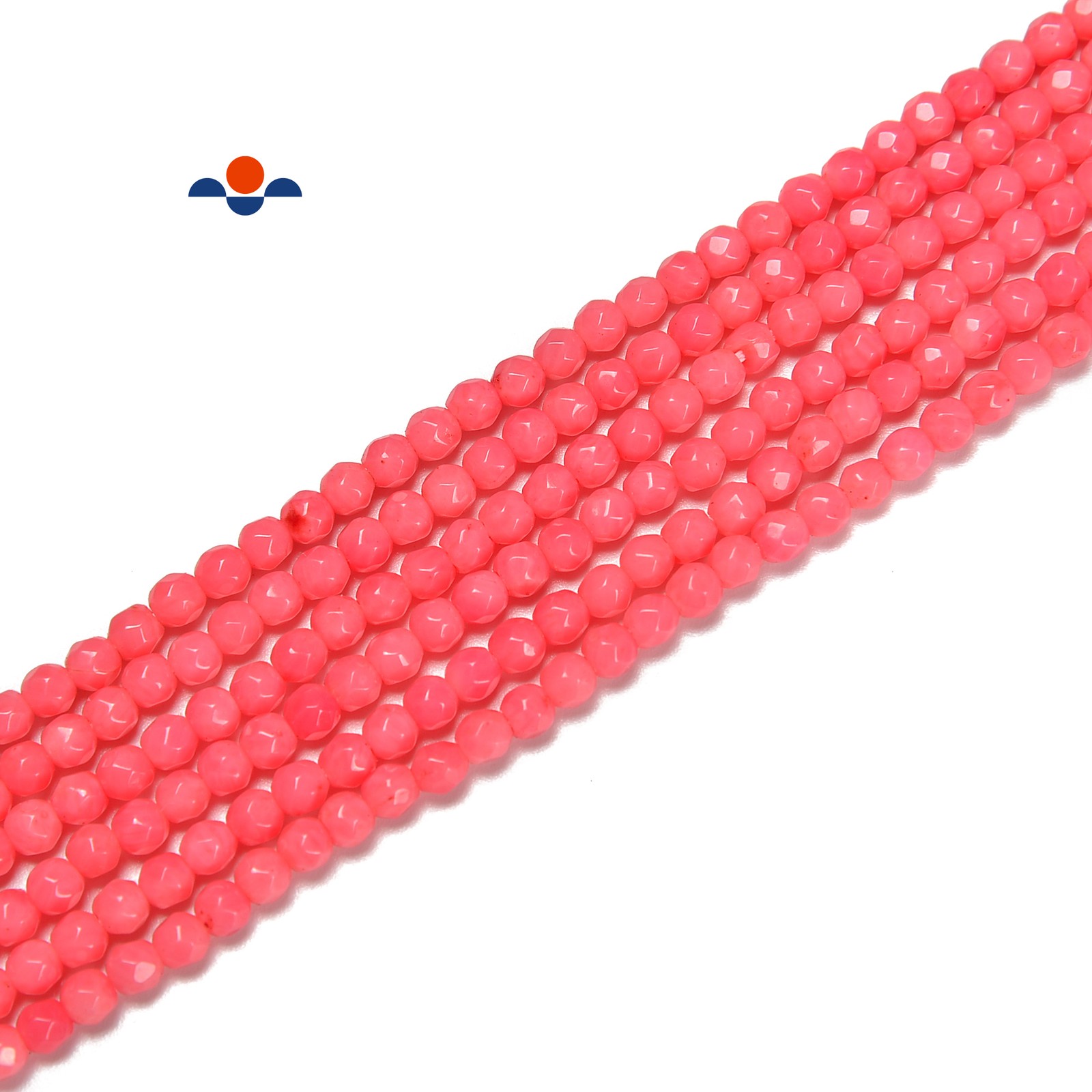 Pink Bamboo Coral Faceted Round Beads Size 2mm 3mm 4mm 15.5” Strand