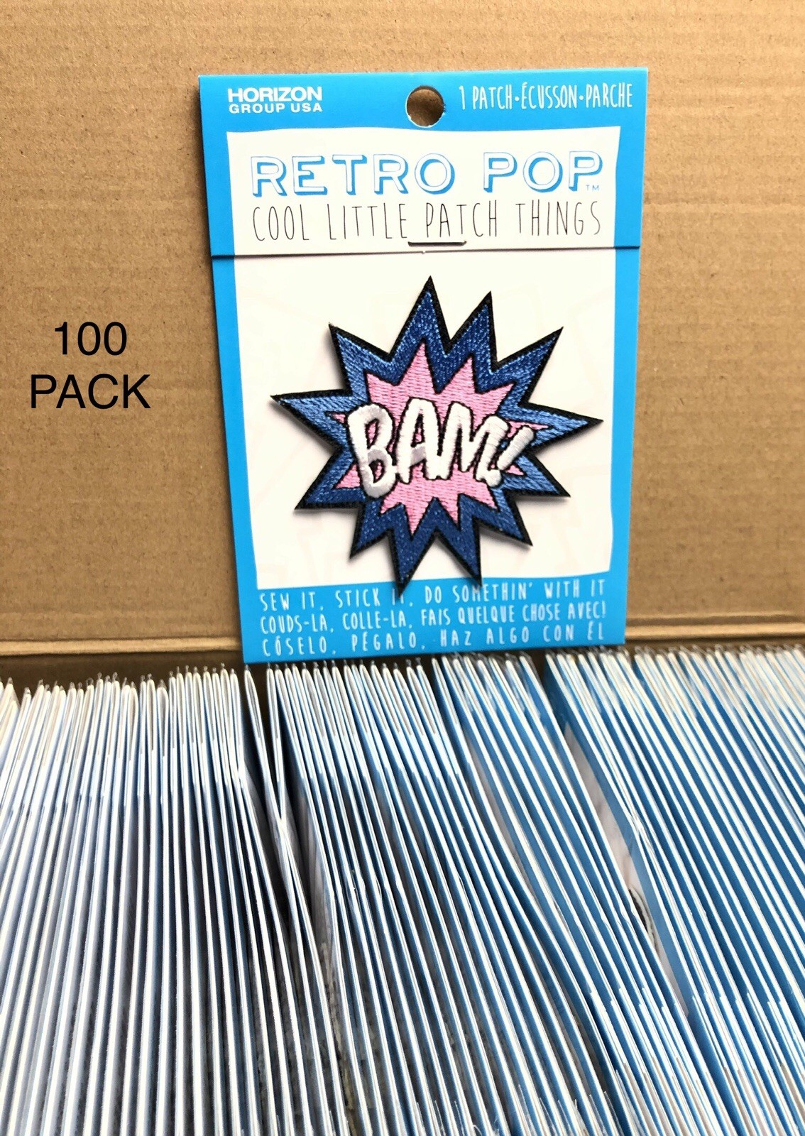 100 PACK Retro Pop Cool Little Things BAM Patch Sew or Stick Embroidered