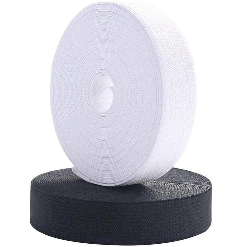 5M High Elastic Sewing Knit Elastic Band Waistband Stretch Tape 10-60MM White Bl