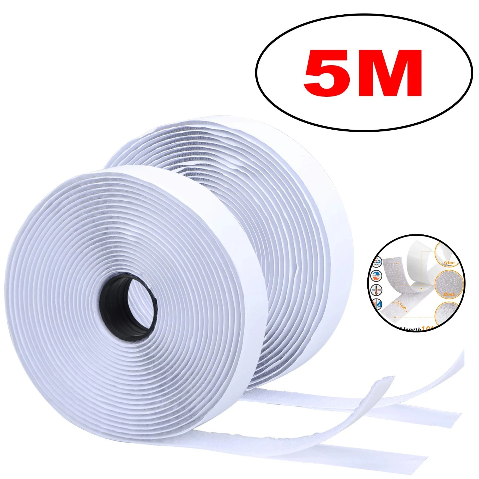 Hook Loop Self Adhesive Fastener Tape Heavy Duty Double Sided Sticky Tape