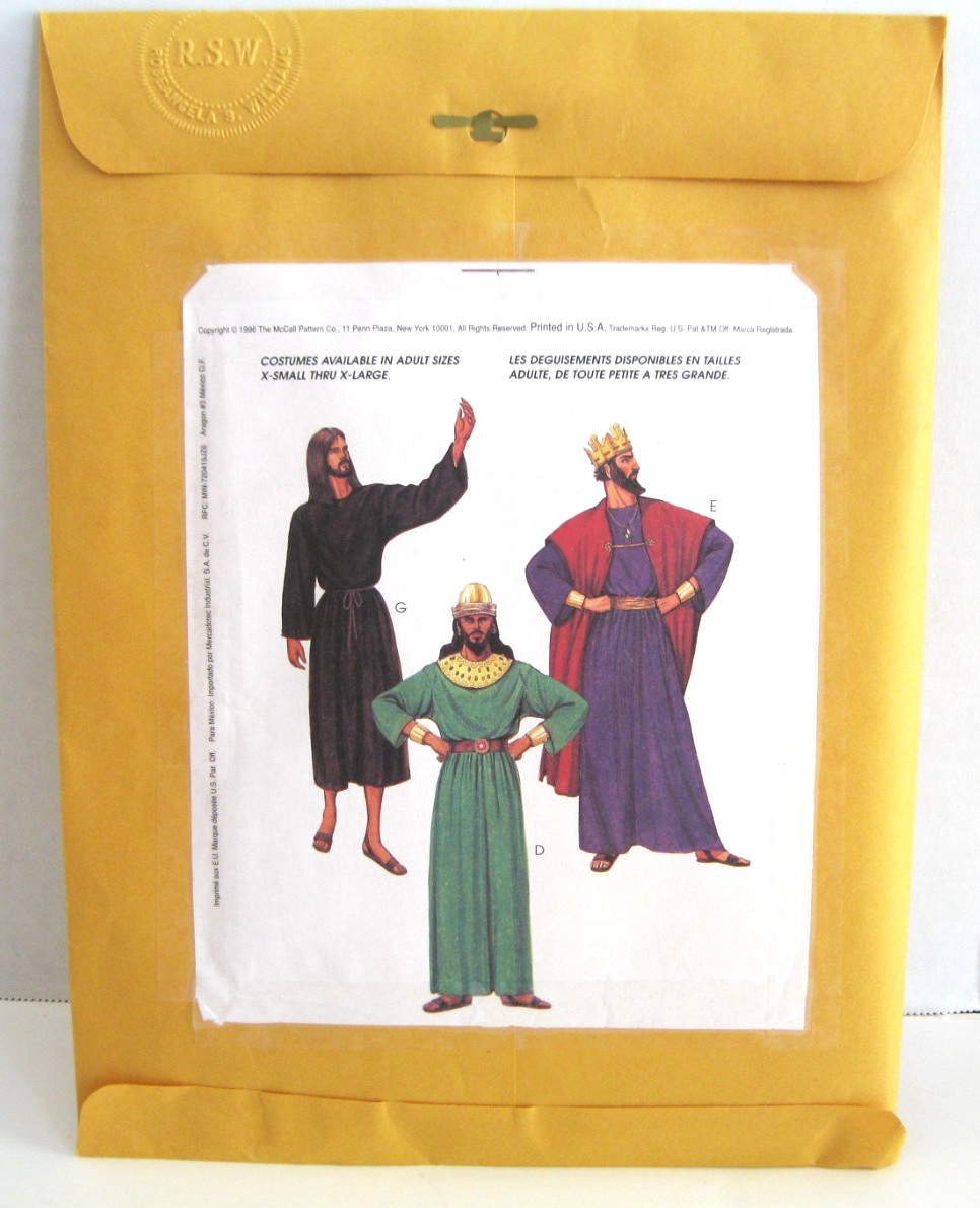 McCall’s 8435 Nativity /Biblical Unisex Adult Costume Pattern Large (40, 42) UC