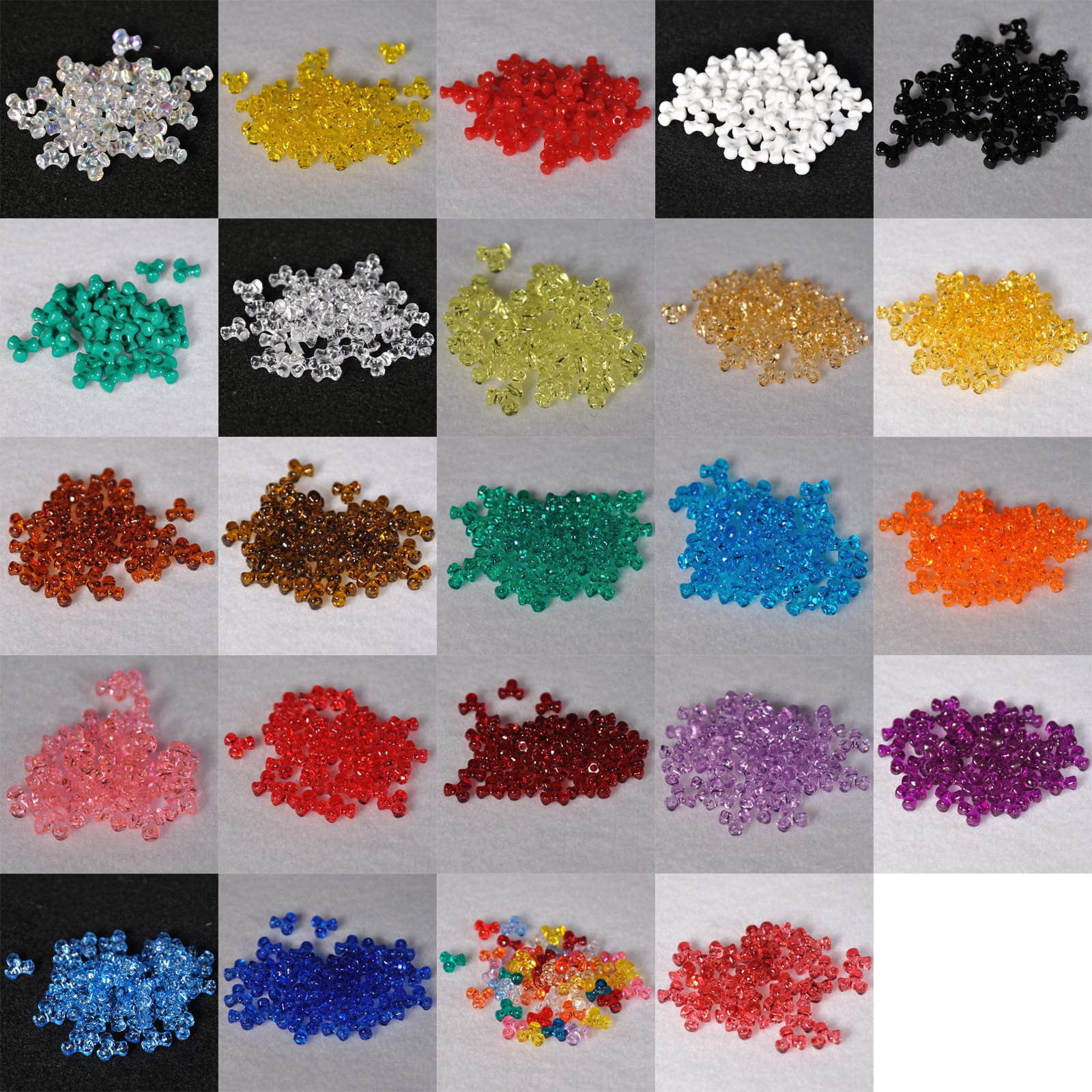 200 Pieces 11mm Tri Bead Acrylic USA Made 40060000 (Choose Color)