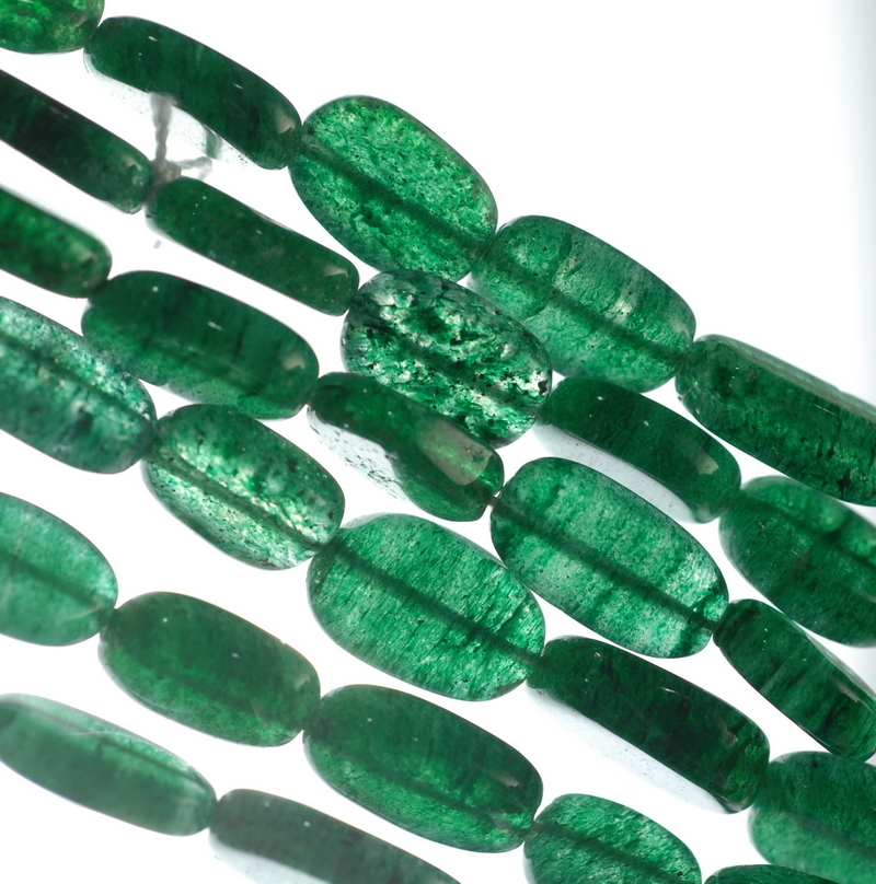 10X7-14X7MM GREEN MOSS AVENTURINE GEMSTONE PEBBLE NUGGET LOOSE BEADS 13-14inch