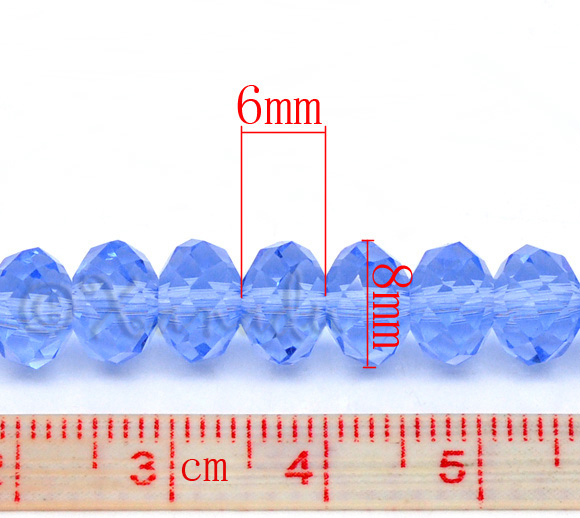 Sapphire Blue Faceted Wholesale Round Rondelle Crystal Beads 8x6mm – G1652